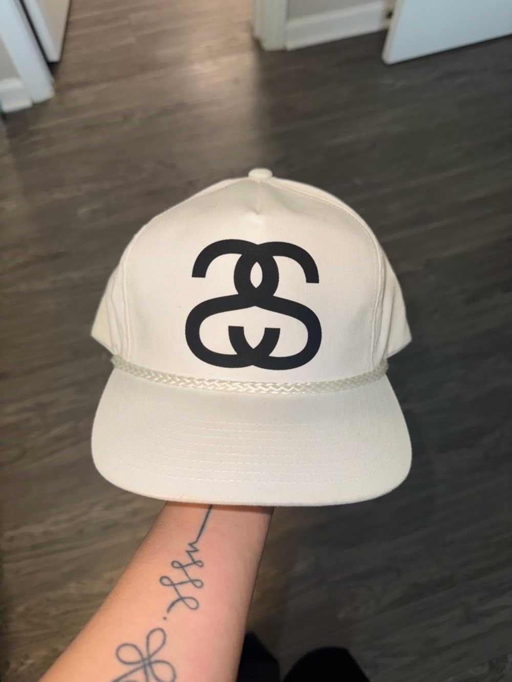 Stussy Hat StrapBack Snapback Cap White Logo Skate Designer Y2K
